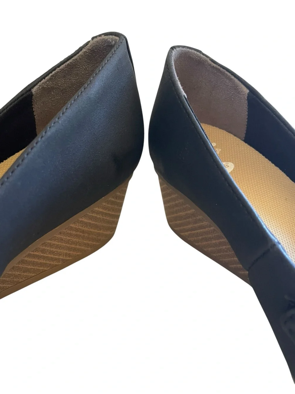 Dr. Scholl's Brooke Black Wedge Loafer with Decorative Ring Accent Size 7 NEW